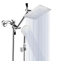 Cabeça de chuveiro Combo Tudoccy 25 cm com braço de extensão 28 cm cromada