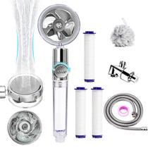 Cabeça de chuveiro filtrada com kit de chuveiro com turboventilador portátil de alta pressão