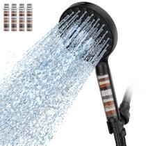 Cabeça de chuveiro filtrada com preto fosco portátil de alta pressão Cabeça de chuveiro filtrada com preto fosco portátil de alta pressão