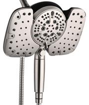 Cabeça de chuveiro INAVAMZ Nickel 2.5GPM com alta pressão portátil Cabeça de chuveiro INAVAMZ Nickel 2.5GPM com alta pressão portátil