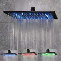 Cabeça de chuveiro Neierthodore LED de 40 cm quadrada em bronze polido a óleo