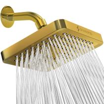 Cabeça de chuveiro SparkPod 6" Square Egyptian Gold High Pression Cabeça de chuveiro SparkPod 6" Square Egyptian Gold High Pression