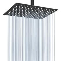 Cabeça de chuveiro Voolan Rainfall em aço inoxidável 30x20cm preto fosco