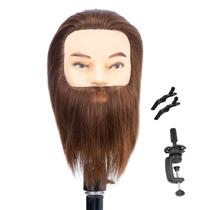 Cabeça de manequim Amyqueen Male com cabelo humano 30 cm com suporte Cabeça de manequim Amyqueen Male com cabelo humano 30 cm com suporte
