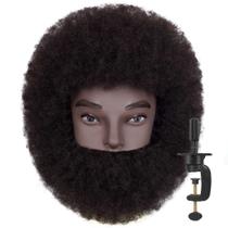 Cabeça de manequim DIRUISI 8Afro Male com barba 100% cabelo humano