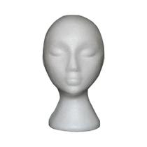 Cabeça De Manequim Feminina Branca Para Exibição De Perucas, Chapéus E Bonés - Suporte De Espuma De