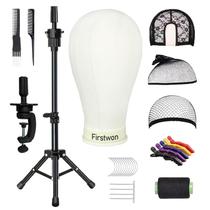 Cabeça de Manequim Firstwon 56 cm com Suporte Tripé e Conjunto de Alfinetes para Peruca Cabeça de Manequim Firstwon 56 cm com Suporte Tripé e Conjunto de Alfinetes para Peruca