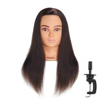 Cabeça de Manequim Hairingrid com Cabelo Humano 100% - 20-22 Polegadas - Castanho Escuro