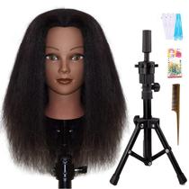 Cabeça de manequim JMHAIR de 16 polegadas, cabelo 100% real para trança