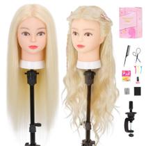 Cabeça de manequim ManneQueenHead com 80% de cabelo real 26-28" Cabeça de manequim ManneQueenHead com 80% de cabelo real 26-28"