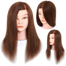 Cabeça de manequim ManneQueenHead com cabelo humano 100% real 20-22"