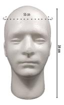 Cabeça de Manequim Masculino Isopor Cherey - Peruca, Chapéu Cabeça de Manequim Masculino Isopor Cherey - Peruca, Chapéu