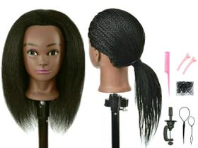 Cabeça de manequim RYHAIR 100% cabelo humano de 22 polegadas com suporte