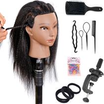 Cabeça de manequim YANZIJF Human Hair 16cm para cabeleireiro