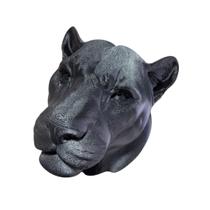 Cabeça de Pantera 3D Enfeite Decoração Moderna Selvagem Sofisticada Cabeça de Pantera 3D Enfeite Decoração Moderna Selvagem Sofisticada