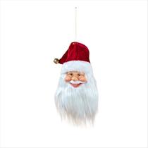 Cabeça De Papai Noel Com Gorro Enfeite Arvore De Natal Vermelho Tradicional 65Cm