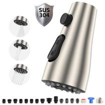 Cabeça de pulverização de torneira de cozinha Hibbent Metal Brushed Nickel Cabeça de pulverização de torneira de cozinha Hibbent Metal Brushed Nickel