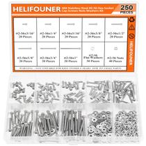 Cabeça de soquete hexagonal, parafusos, arruelas, porcas, kit 250 unidades