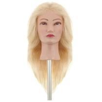 Cabeça De Treino Boneca Natural Loiro Platinado E Suporte