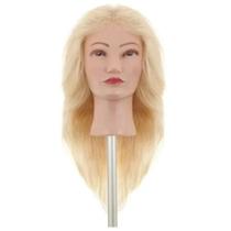 Cabeça De Treino Boneca Natural Loiro Platinado E Suporte