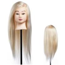 Cabeça De Treino Manequim Loiro Natural Pra Cabeleleira