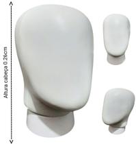Cabeça do manequim masculino adulto (cabeça + suporte) na cor branco Cabeça do manequim masculino adulto (cabeça + suporte) na cor branco