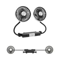 Cabeça Dupla 360 graus Ventilador De Carro Rotativo Com 5 Lâminas E 3 Velocidades, Ventilador USB Para