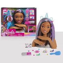 Cabeça Maniquim Styling Barbie 20 Pçs, Luxo e Brilho Cabelo Castanho