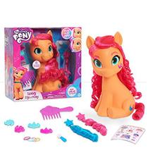Cabeça modeladora My Little Pony Sunny Starscout, mudança de cor, 14 peças incluem acessórios para usar e compartilhar, rosa, penteado para crianças, da Just Play