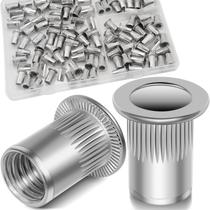 Cabeça plana de aço inoxidável Rivet Nut Vifmy 304 8-32 UNC 100 unidades Cabeça plana de aço inoxidável Rivet Nut Vifmy 304 8-32 UNC 100 unidades