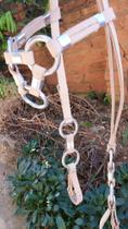 Cabeçada 7 Argolas Natural P/ Equinos Leve Resistente Passeio Laser