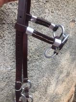 Cabeçada Caboclinha preta 7 Argolas Regulagem Mula Cavalo Descontaço