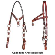 Cabeçada Com Argolas De Metal Para Equinos