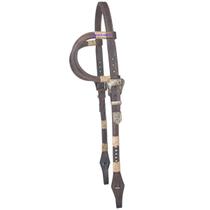 cabeçada de duas orelhas em couro legitimo cavalo passeio cavalgada