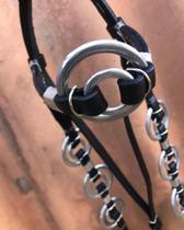 Cabeçada Preta com Sujigola Argolas Em Aluminio Polido e Resistente Para todas as Raças de Cavalo