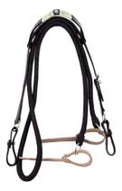 Cabeçada Preta e Rédea Preta Para Cavalo Trançada Zamac Estrela