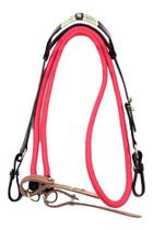 Cabeçada Preta Rédea Vermelha Para Cavalo Trançada Zamac Estrela