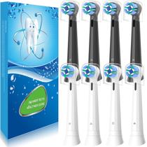 Cabeças de Escova de Dente KHBD Pacote com 8 Compatíveis com Oral-B iO Preto Branco