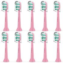 Cabeças de escova de dentes Futulkyus Sonicare, pacote com 10, rosa Cabeças de escova de dentes Futulkyus Sonicare, pacote com 10, rosa