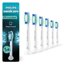 Cabeças de escova de dentes Philips Sonicare C1 SimplyClean, pacote com 6 Cabeças de escova de dentes Philips Sonicare C1 SimplyClean, pacote com 6