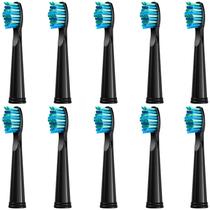 Cabeças de escova de dentes teeteck 10 un. compatíveis com Fairywill, preto Cabeças de escova de dentes teeteck 10 un. compatíveis com Fairywill, preto