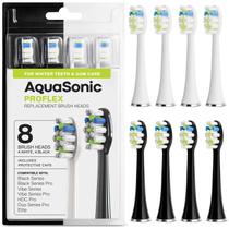 Cabeças de escova de reposição Aquasonic Duo PRO, pacote com 8