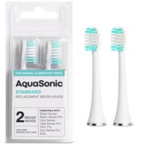 Cabeças de escova de reposição Aquasonic Standard, pacote com 2 unidades, brancas Cabeças de escova de reposição Aquasonic Standard, pacote com 2 unidades, brancas