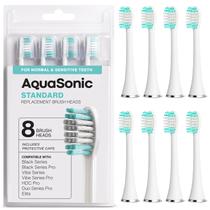 Cabeças de escova de reposição Aquasonic Standard, pacote com 8, brancas Cabeças de escova de reposição Aquasonic Standard, pacote com 8, brancas
