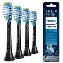Cabeças de escova de reposição Philips Sonicare Premium Plaque Defence, pacote com 4 unidades, pretas