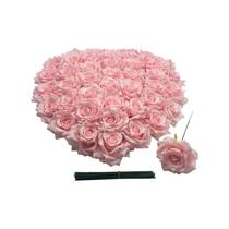Cabeças de flores artificiais GrainBuds Pink Rose 36 unidades artesanais Cabeças de flores artificiais GrainBuds Pink Rose 36 unidades artesanais