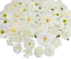 Cabeças de flores artificiais Nagobi White Bulk 56 unidades para artesanato