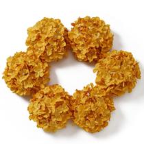 Cabeças de flores de hortênsia artificiais DuHouse Silk x6 mostarda amarela