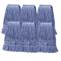 Cabeças de reposição Mop Hakfhsd Commercial, 6 peças de algodão azul Cabeças de reposição Mop Hakfhsd Commercial, 6 peças de algodão azul