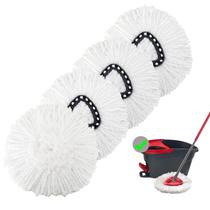 Cabeças de reposição Spin Mop, pacote com 4 unidades de microfibra para todos os andares Cabeças de reposição Spin Mop, pacote com 4 unidades de microfibra para todos os andares